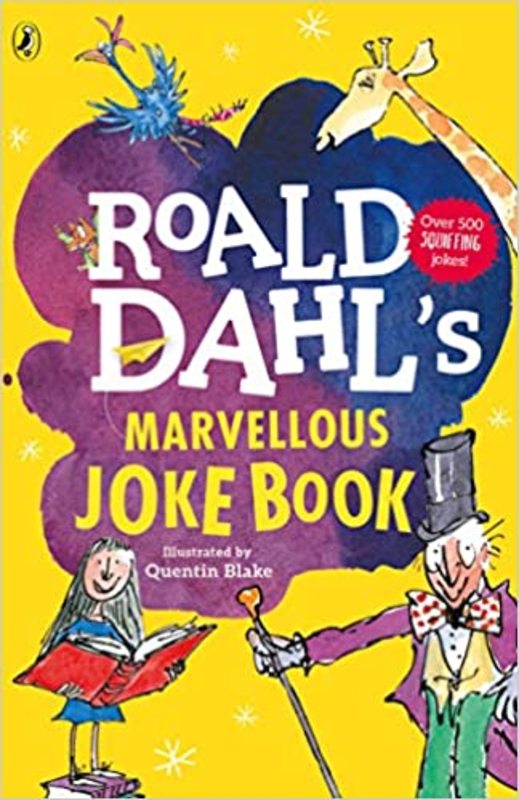 Book cover for "Roald Dahl's Marvellous Joke Book" by Roald Dahl