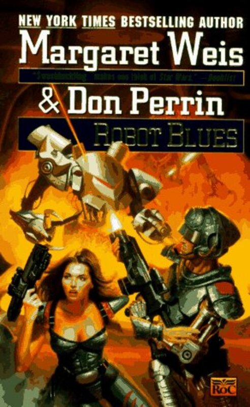 Book cover for "Robot Blues" by Margaret Weis