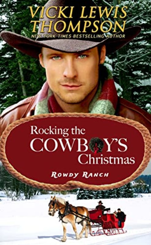 Book cover for "Rocking the Cowboy's Christmas" by Vicki Lewis Thompson