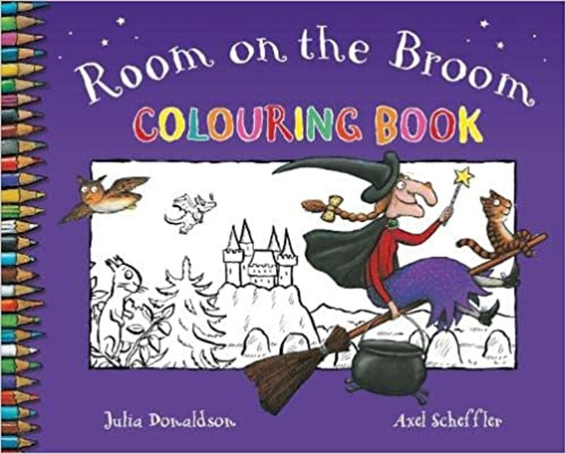 Book cover for "Room on the Broom Colouring Book" by Julia Donaldson