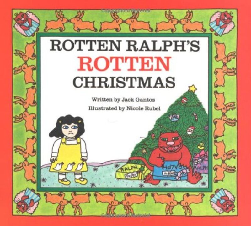 Book cover for "Rotten Ralph's Rotten Christmas" by Jack Gantos
