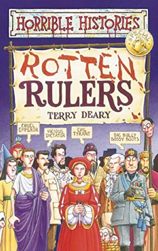Book cover for "Rotten Rulers" by Terry Deary