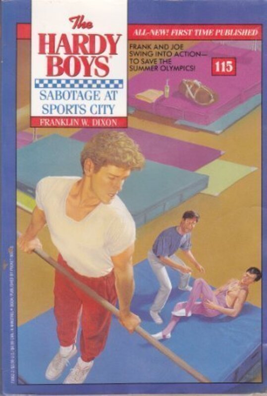 Book cover for "Sabotage at Sports City" by Franklin W Dixon
