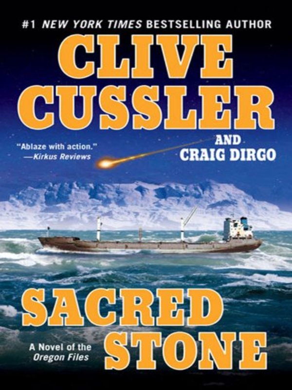 Book cover for "Sacred Stone" by Clive Cussler