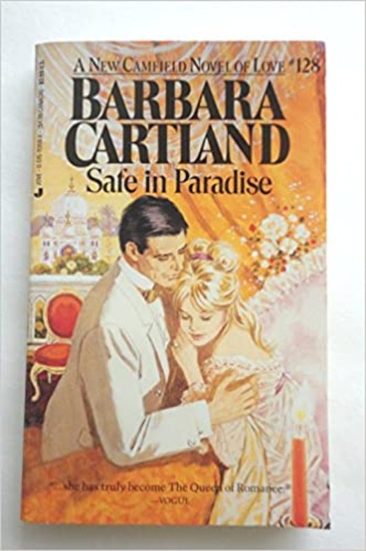 Book cover for "Safe In Paradise" by Barbara Cartland