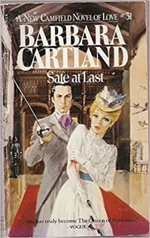Book cover for "Safe at Last" by Barbara Cartland