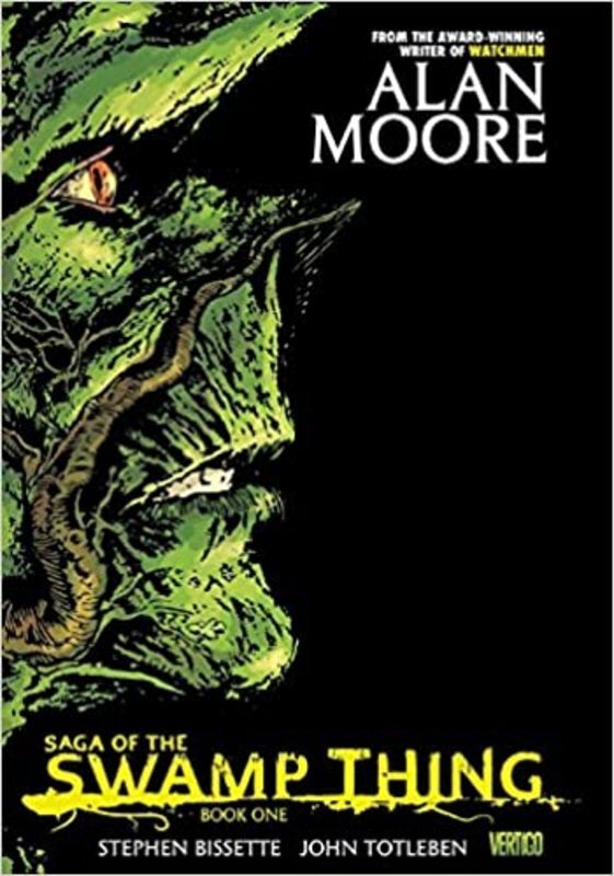 Book cover for "Saga of the Swamp Thing" by Alan Moore