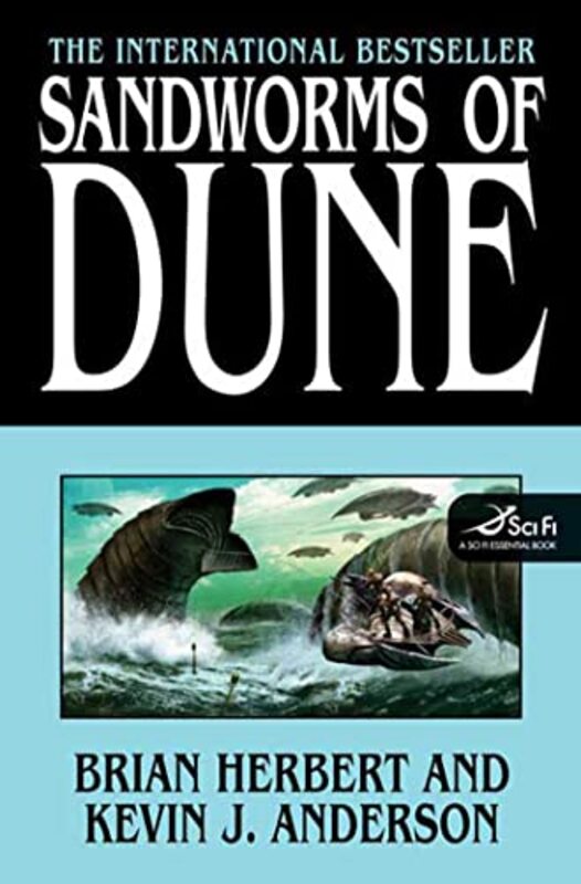 Book cover for "Sandworms of Dune" by Kevin J Anderson