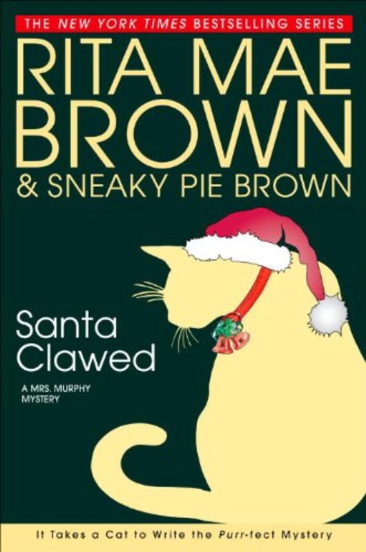 Book cover for "Santa Clawed" by Rita Mae Brown