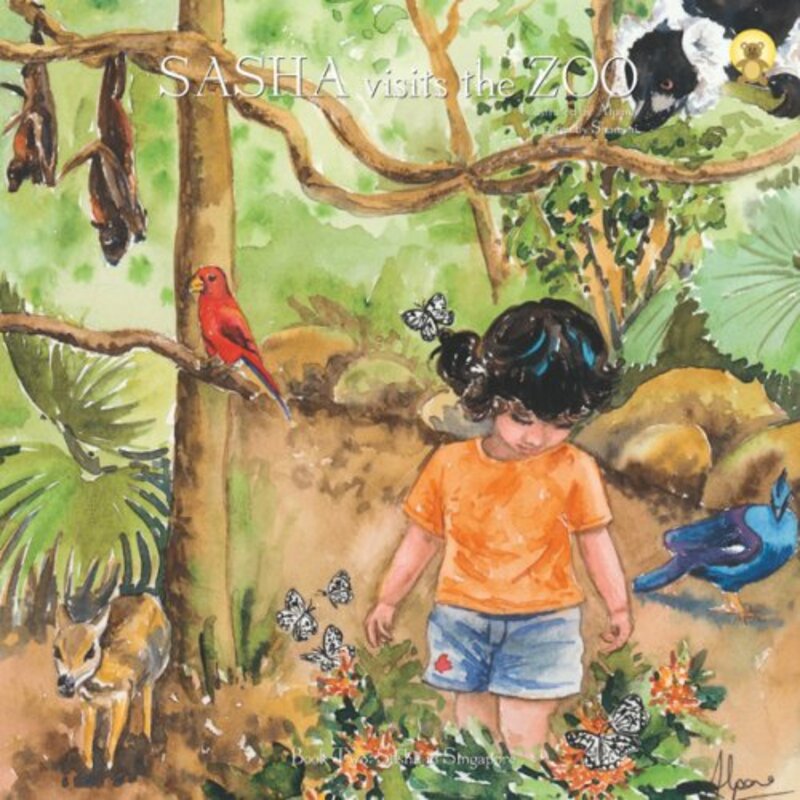 Book cover for "Sasha Visits the Zoo" by Shamini Flint