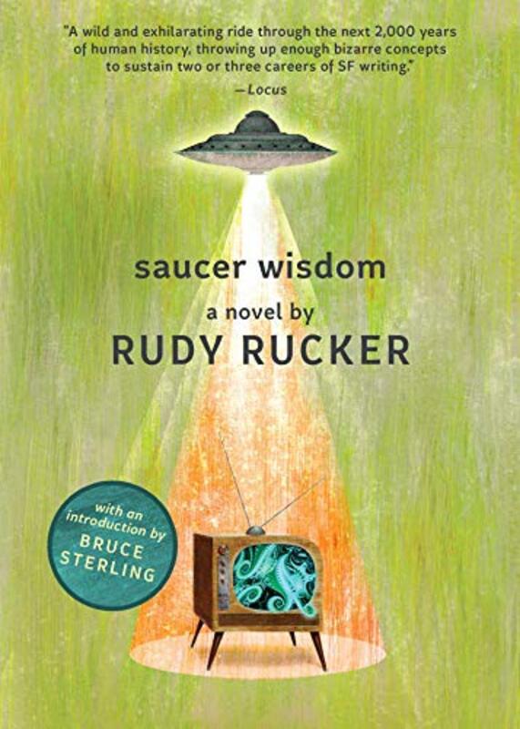 Book cover for "Saucer Wisdom" by Rudy Rucker