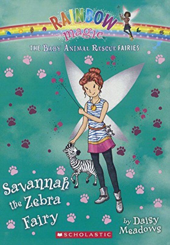 Book cover for "Savannah the Zebra Fairy" by Daisy Meadows