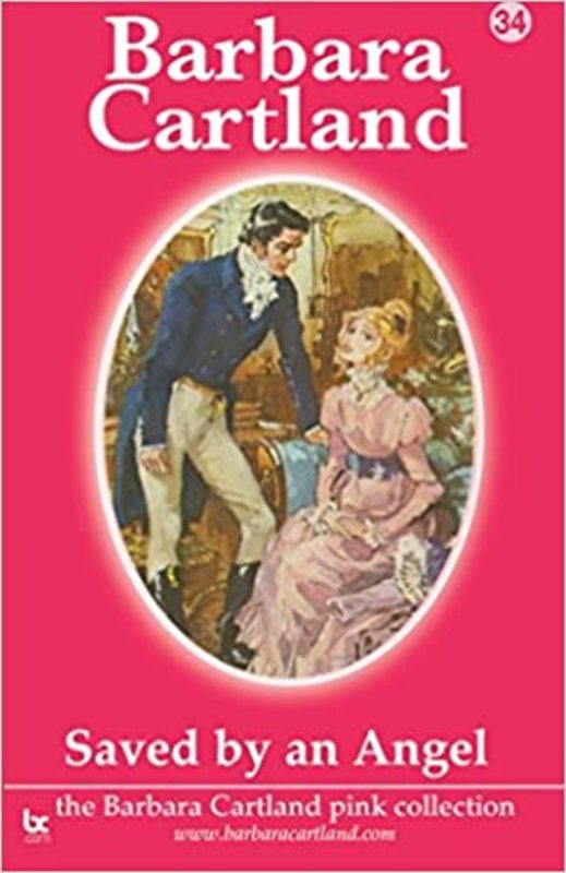 Book cover for "Saved by an Angel" by Barbara Cartland