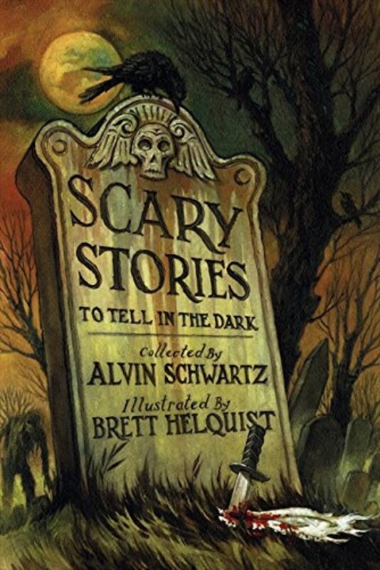 Book cover for "Scary Stories to Tell in the Dark" by Alvin Schwartz