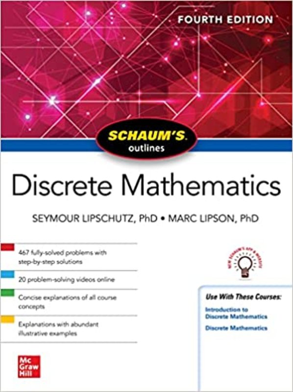 Book cover for "Schaum's Outline of Discrete Mathematics" by Seymour Lipschutz