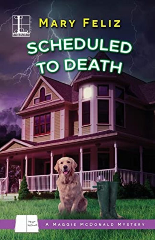 Book cover for "Scheduled to Death" by Mary Feliz