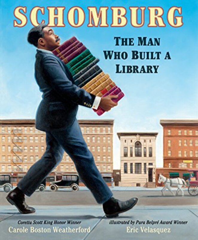 Book cover for "Schomburg" by Carole Boston Weatherford