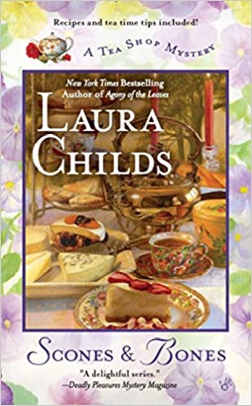 Book cover for "Scones & Bones" by Laura Childs