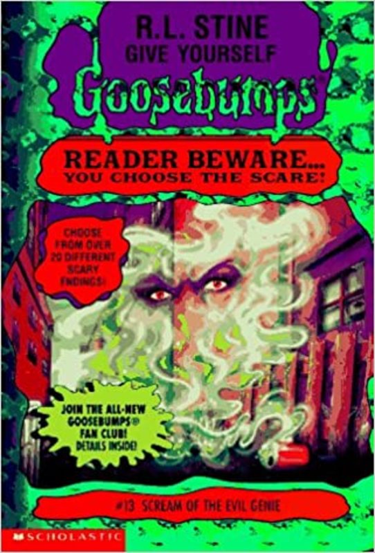 Book cover for "Scream of the Evil Genie" by R.L. Stine