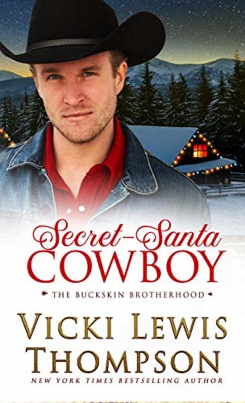 Book cover for "Secret-Santa Cowboy" by Vicki Lewis Thompson