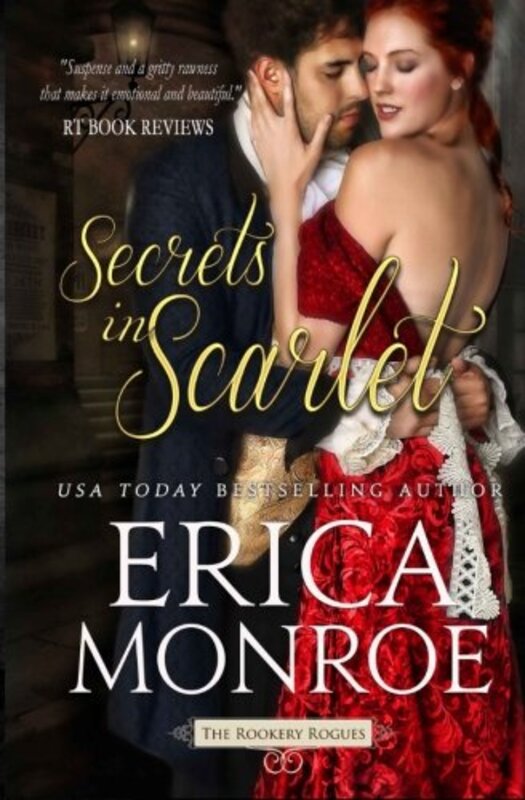 Book cover for "Secrets in Scarlet" by Erica Monroe