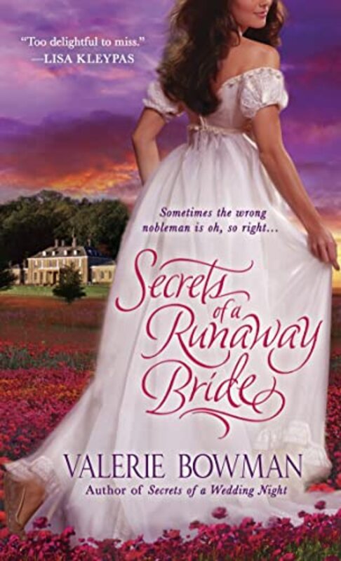 Book cover for "Secrets of a Runaway Bride" by Valerie Bowman