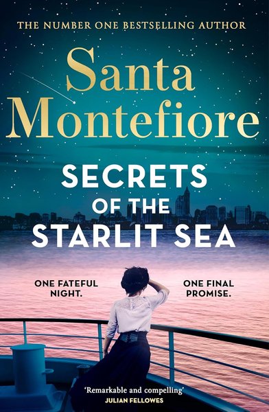 Book cover for "Secrets of the Starlit Sea" by Santa Montefiore