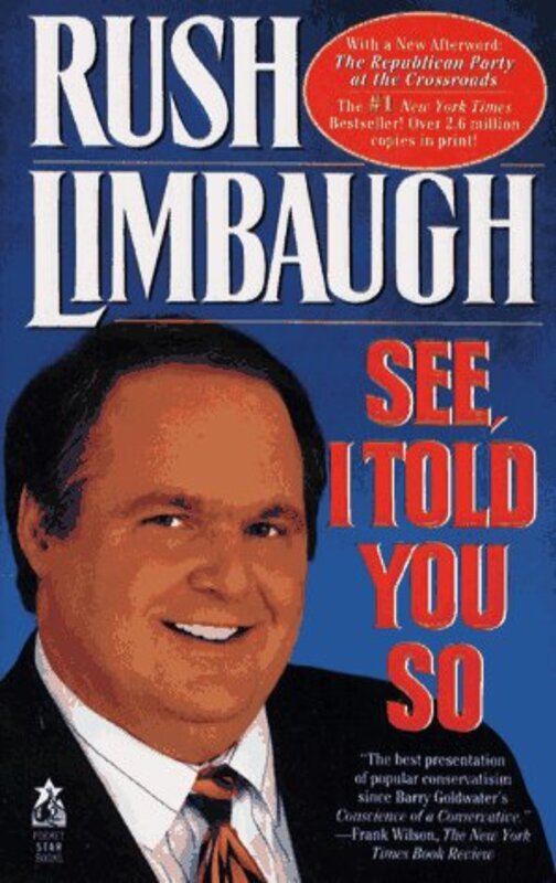 Book cover for "See, I Told You So" by Rush Limbaugh