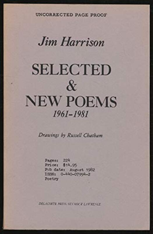 Book cover for "Selected & New Poems, 1961-1981" by Jim Harrison