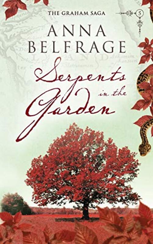 Book cover for "Serpents in the Garden" by Anna Belfrage