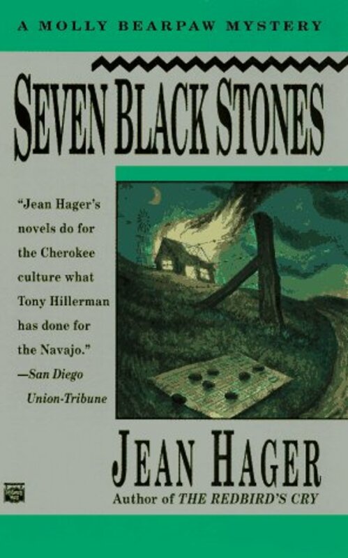 Book cover for "Seven Black Stones" by Jean Hager