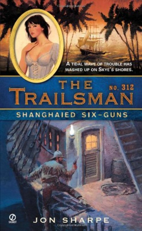 Book cover for "Shanghaied Six-Guns" by Jon Sharpe