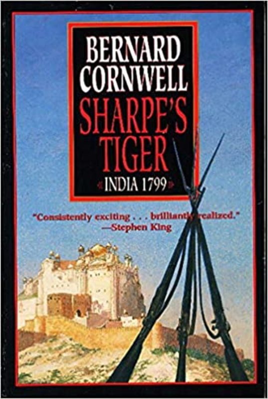 Book cover for "Sharpe's Tiger" by Bernard Cornwell