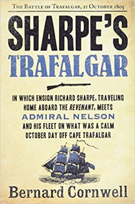 Book cover for "Sharpe's Trafalgar" by Bernard Cornwell