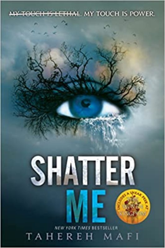 Book cover for "Shatter Me" by Tahereh Mafi