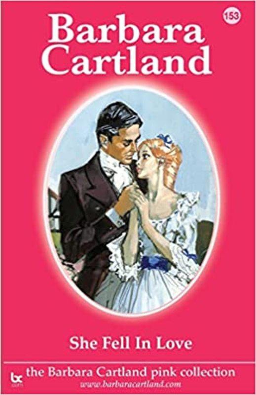 Book cover for "She Fell in Love" by Barbara Cartland