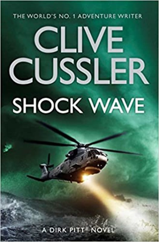 Book cover for "Shock Wave" by Clive Cussler