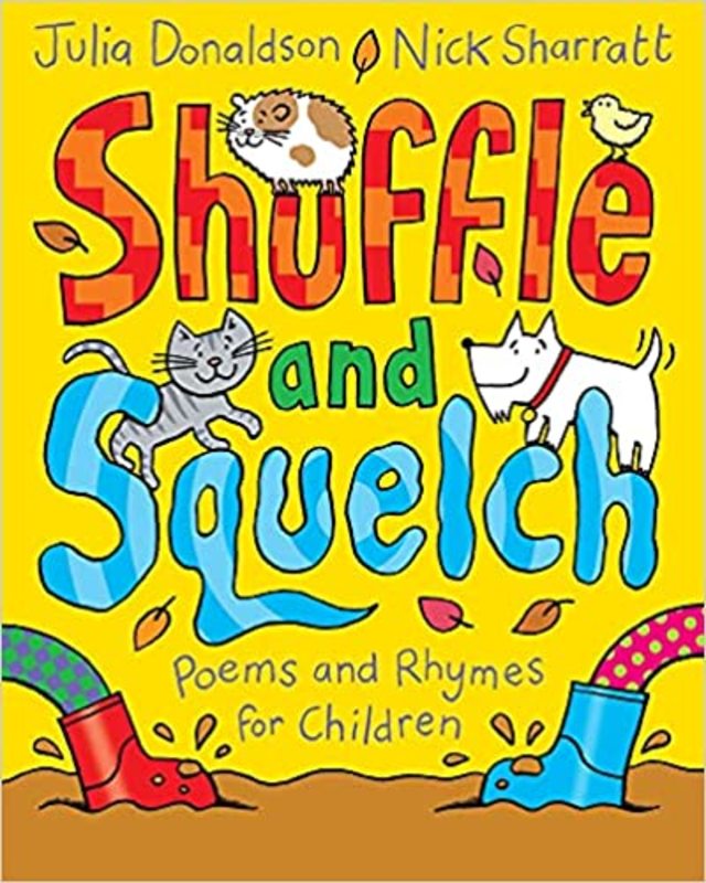 Book cover for "Shuffle and Squelch" by Julia Donaldson