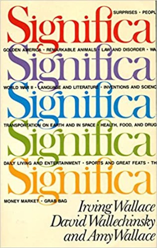 Book cover for "Significa" by Irving Wallace