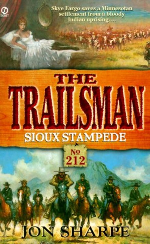 Book cover for "Sioux Stampede" by Jon Sharpe