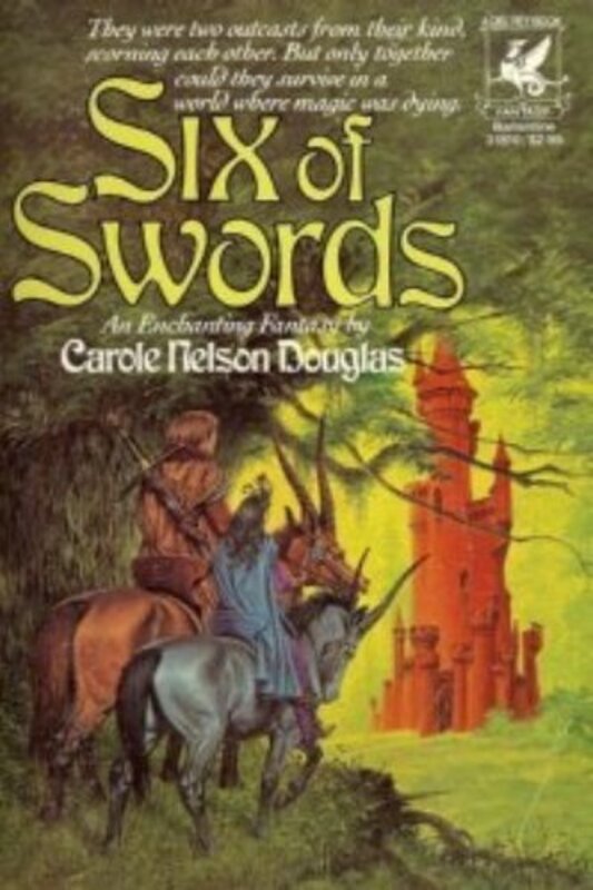 Book cover for "Six of Swords" by Carole Nelson Douglas