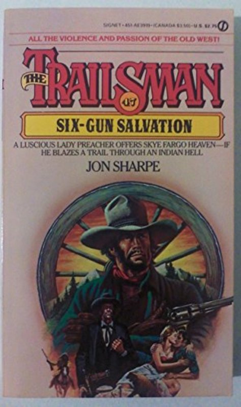 Book cover for "Six-Gun Salvation" by Jon Sharpe