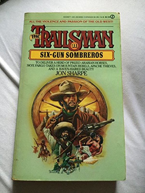 Book cover for "Six-Gun Sombreros" by Jon Sharpe