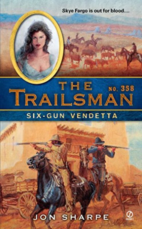 Book cover for "Six-Gun Vendetta" by Jon Sharpe
