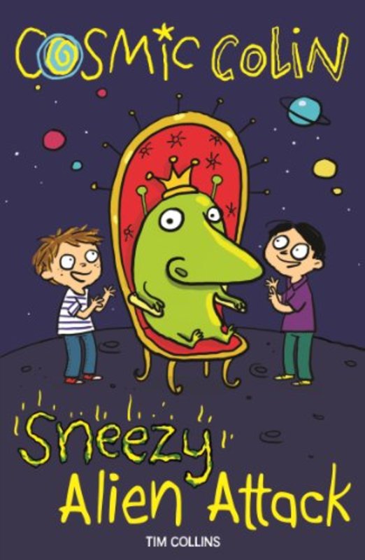 Book cover for "Sneezy Alien Attack" by Tim Collins