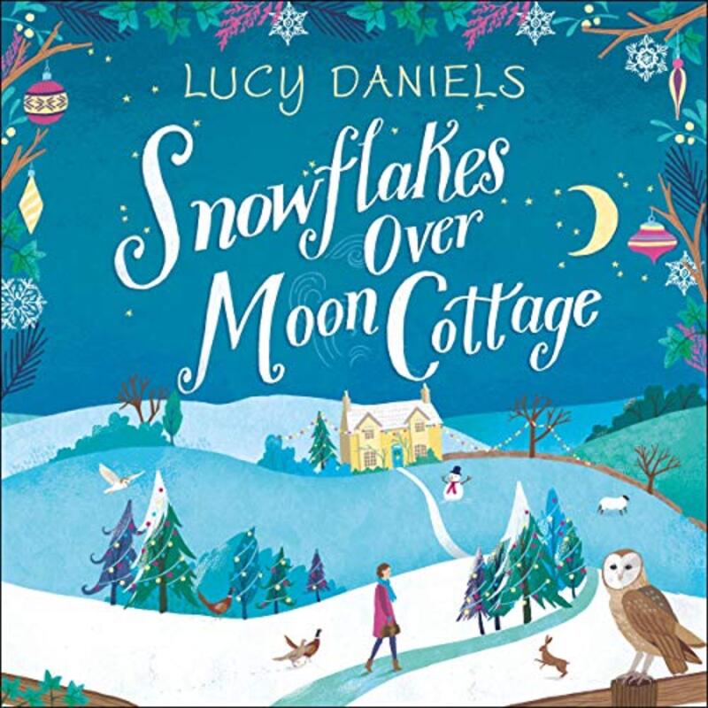 Book cover for "Snowflakes over Moon Cottage" by Lucy Daniels