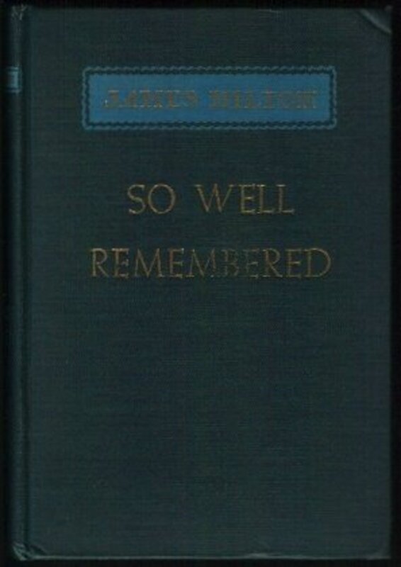 Book cover for "So Well Remembered" by James Hilton