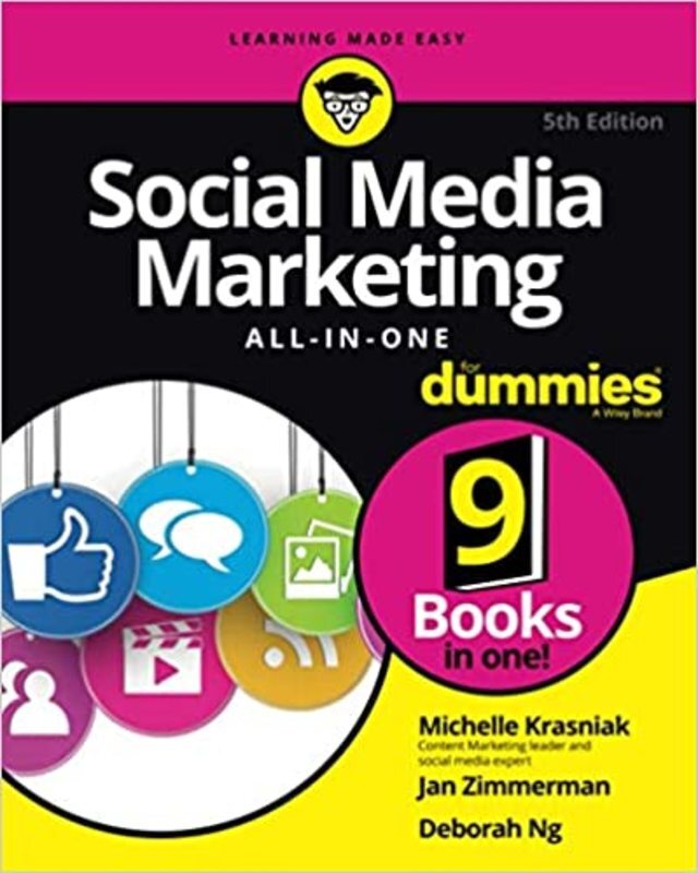 Book cover for "Social Media Marketing All-in-One For Dummies" by Michelle Krasniak