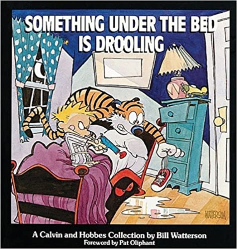 Book cover for "Something Under the Bed is Drooling" by Bill Watterson