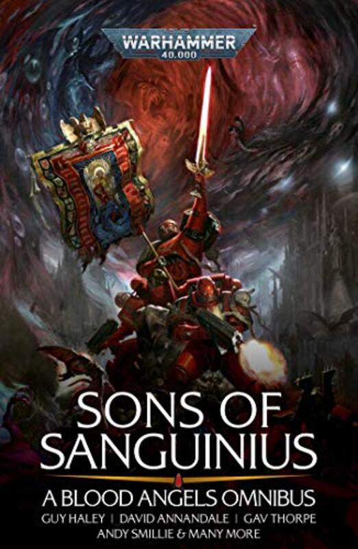 Book cover for "Sons of Sanguinius: A Blood Angels Omnibus" by Peter McLean